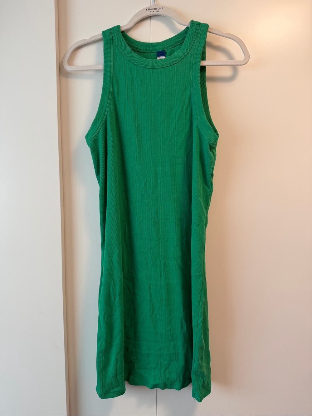 Old Navy Ribbed Crewneck Tank Dress in Emerald Green